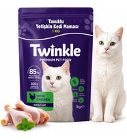 Twinkle Yetişkin Kedi Maması 1 kg - Tavuklu Kedi Maması -%85 Hayvansal Protein - Tam ve Dengeli Beslenme - Tüy ve Deri Desteği