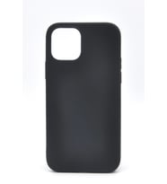 iPhone 12 Pro Uyumlu Düz Renk Esnek Yumuşak Silikon Kılıf  Rubber Siyah