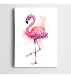Pembe Flamingo Kanvas Tablo