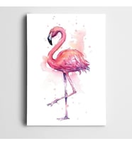 Pembe Flamingo Kanvas Tablo