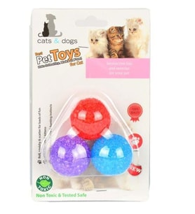 Best Pet Toys Kedi Oyun Topu Zilli Üçlü 3 Cm