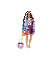 Barbie Extra Ekose Ceketli Bebek Hdj46