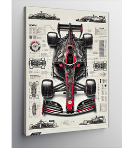 Kanvas Tablo Formula 1 Yarış Arabası Çizimi