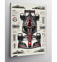 Kanvas Tablo Formula 1 Yarış Arabası Çizimi