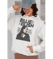 Tasarım Billie Eilish Baskılı Unisex Oversize Şarkıcı Hoodie