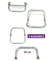 3 Kademeli Gizli Metal Mango Çanta Bursu - 18 cm - Metal Çanta Aparatı
