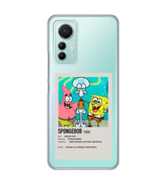 Xiaomi Mi 12 Lite Uyumlu Sunger Bob Minimalist Poster Desenli Şeffaf Telefon Kılıfı