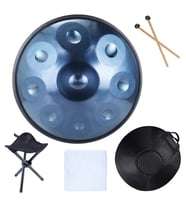 Focus Hp-9t-sl Handpan - 9 Tonlu Gümüş (profesyonel - Çelik Perküsyon)  9 Farklı Notadan Oluşan Skala, Gümüş Renk Özel Finish, Uzun Rezonans Süresi Ve Meditasyonel Ses  Uyum: Perküsyon Sanatçıları Ve Ses Terapisi