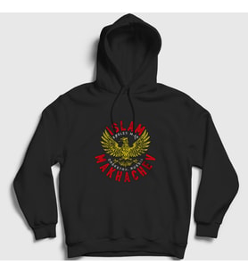 Presmono Unisex Siyah Eagle Mma Ufc İslam Makhachev Kapüşonlu Sweatshirt 371067tt