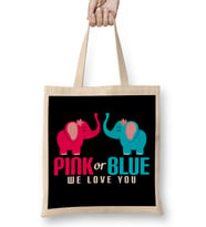 Adorable Pink or Blue We Love You Baby Elephants Bez Çanta Uzun Saplı
