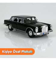 Mercedes-Benz 1963 600 Metal Model Araba Siyah - Kişiye Özel Plakalı (1:36 Ölçek)