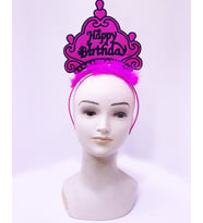 Happy Birthday Neon Fuşya Renk Doğum Günü Tacı 24x15 cm (5343)