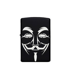 V For Vandetta Desenli Kişiye Özel İsimli Benzinli Siyah Metal Çakmak