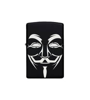 V For Vandetta Desenli Kişiye Özel İsimli Benzinli Siyah Metal Çakmak