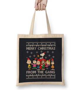Merry Christmas From The Peanuts Gang Bez Çanta Uzun Saplı