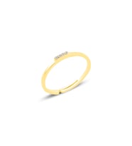 Gümüş altın yaldızlı zirkon taşlı ayarlamalı elegant gümüş yüzük SGTL10615GOLD (Altın Rengi)