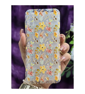 Samsung Galaxy A50 / A30S / A50S Uyumlu Renkli Çiçekler Desenli Şeffaf Telefon Kılıfı