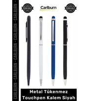 #Kalem Logo Baskılı Kurumsal Hediye Lüks Şık Dokunmatik Metal Tükenmez Touchpen Kalem Siyah