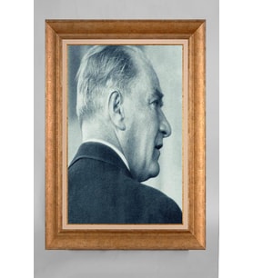 Altın Varaklı Paspartulu Çerçeveli Atatürk Tablo sd667