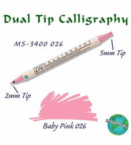 Zig Calligraphy Çift Uçlu Kaligrafi Kalemi 2 mm + 5 mm 026 Baby Pink 