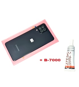 Samsung Galaxy A22 (4G) Arka Pil Batarya Kapağı (FULL Kamera Lensli+B-7000) SİYAH