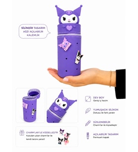 kuromi silindir charmlı kalemkutu