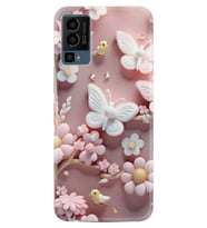 23 Kılıf HD Resim Baskılı Pembe Kelebekler StKd -088