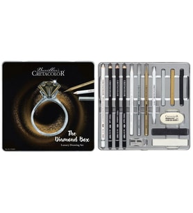 Cretacolor Diamond Box Luxury Drawing Set 15 Parça Metal Kutu (400 47) 