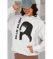 Billie Eilish Baskılı Unisex Oversize Şarkıcı Hoodie
