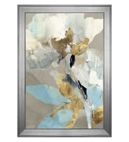Soyut Şekiller Motifli Kanvas Tablo 80 x 110 cm Silver Çerçeve