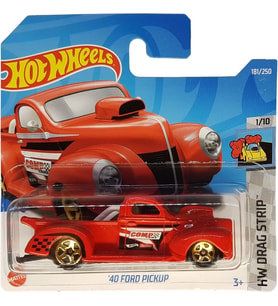 Hot Wheels - ´40 Ford Pickup - Hw Drag Strip 1/10 - Hcx61 - Short Card - Edelbrock - Kırmızı - Matte (Çok Renkli)