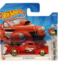 Hot Wheels - ´40 Ford Pickup - Hw Drag Strip 1/10 - Hcx61 - Short Card - Edelbrock - Kırmızı - Matte (Çok Renkli)