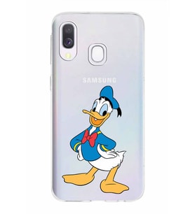 Samsung Galaxy A40  Kapak Donald Duck Tasarımlı Şeffaf Silikon Kılıf