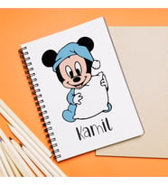 Bebek Mickey Mouse Tasarımlı Defter Kişiye Özel