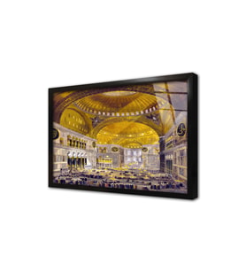 Osmanlı İmparatorluğu Zamanı Ayasofya Camii Çerçeveli Cam Tablo