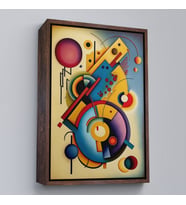Çerçeveli Kandinsky Tablosu Minimal Soyut Tablo (Siyah)