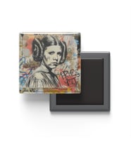 Princess Leia - Baskılı Buzdolap Magneti Kare - 9x9 cm