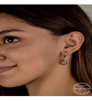 Swarovski Crystal Taşlı Gümüş Yeşil Taşlı Damla Sallantılı Kadın Küpe