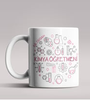 Kişiye Özel Kimya Öğretmeni Tasarımlı Beyaz Renk Kupa Bardak 5