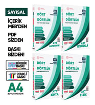 2027 YKS-AYT MEBİ-OGM Dört Dörtlük SAYISAL Pekiştirme Soru Bankası Çözümlü Set BASKI ÜCRETİ A4Renkli