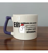 Elit Kişiliğimden Olsa Gerek Baskılı Mor Kulplu D Kupa