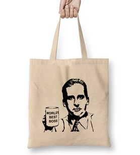 Michael Scott World's Best Boss Bez Çanta Uzun Saplı