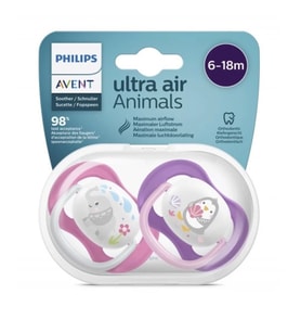 Philips Avent Ultra Air Animals 2li Desenli Emzik 6-18 Ay - Kız