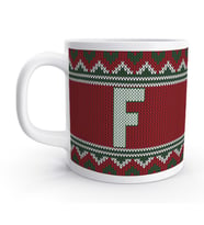 F Harfi Kış Kırmızı Yılbaşı Noel Örgü Tasarım  Harfli Kupa Bardak