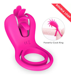 WIND MAGIC Testis ve Penis Halkalı Klitoris Uyarıcı Çiftler İçin Dil Vibratör