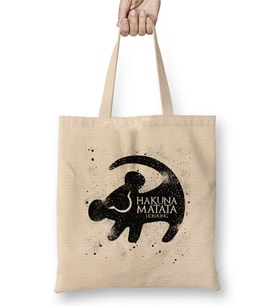 Hakuna Matata Lion King Disney Bez Çanta Uzun Saplı