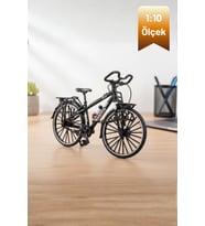 Siyah Yüksek Kaliteli Metal 1:10 Ölçek Koleksiyonluk Die Cast Model Bisiklet