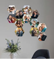 Kişiye Özel 12 Fotoğraflı Altıgen Mdf Tablo
