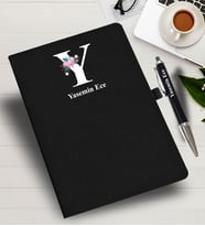 Kişiye Özel harf Tasarımlı  İsme Özel Defter ve Kalem