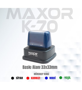 Maxor K-70 İsim-Ünvan Kaşesi 1 Adet 33x33 mm Kare